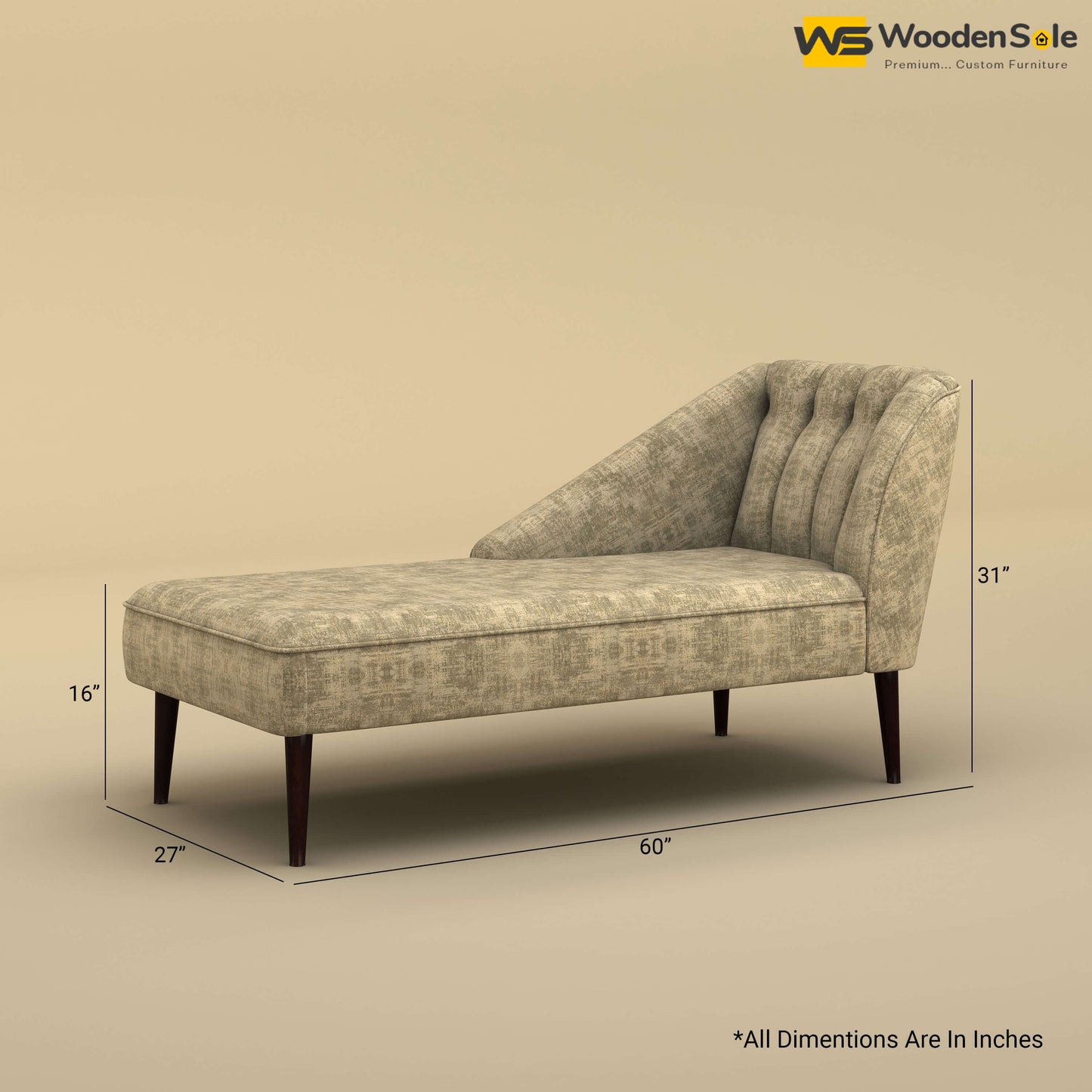 Perla Chaise Lounge (Cotton, Patchy Cream)