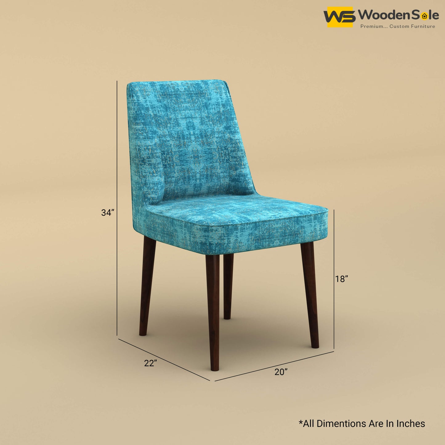 Hardik Dining Chair (Cotton, Teal Blue)