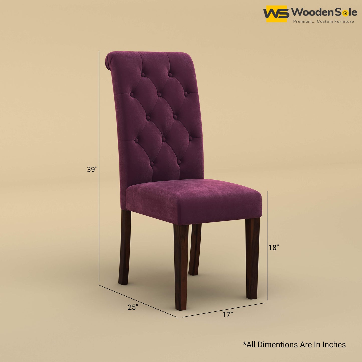 Elliot Dining Chair (Velvet, Dark Purple)