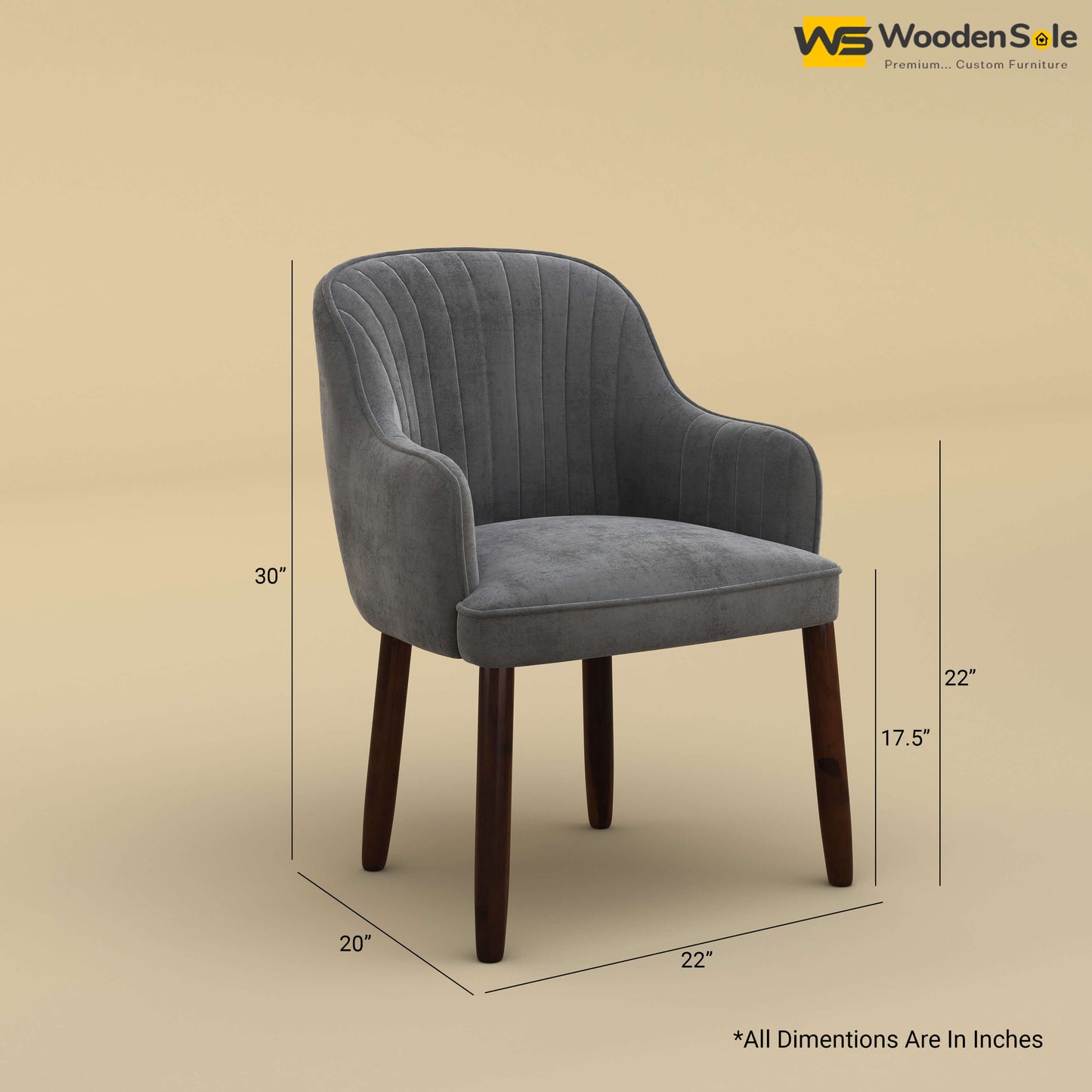 Madrid Dining Chair (Velvet, Charcoal Gray)