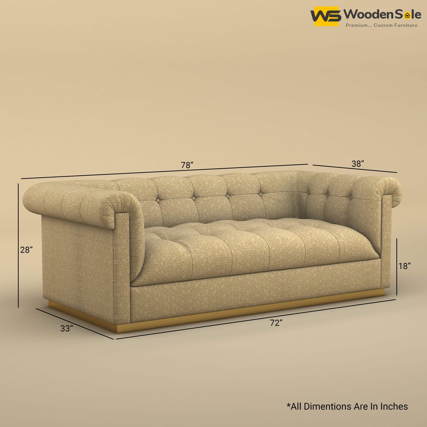Morrison 3 Seater Fabric Sofa (Cotton, Faux Cream)