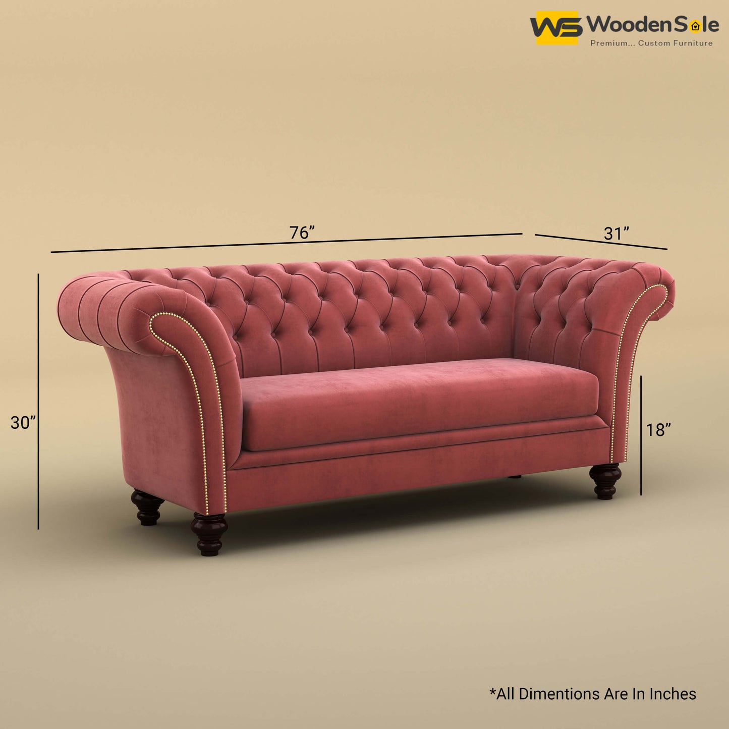 Rolex Loveseat (Velvet, Pink)