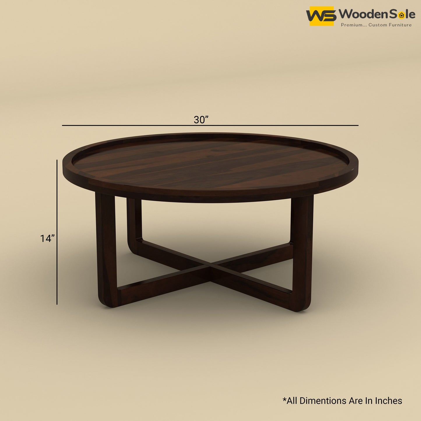 Dom Round Coffee Table (Walnut Finish)