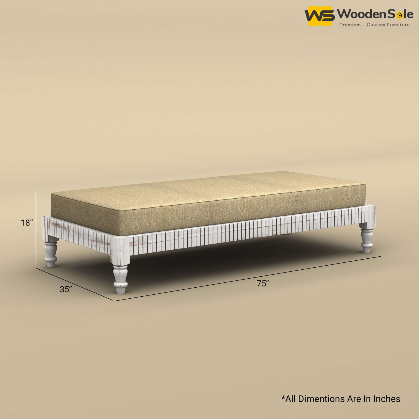Aya Diwan Settee With Mattress (Distress Finish)
