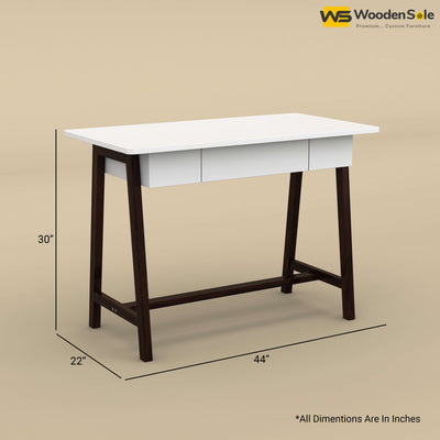 Modern Study Table (White & Walnut Finish)