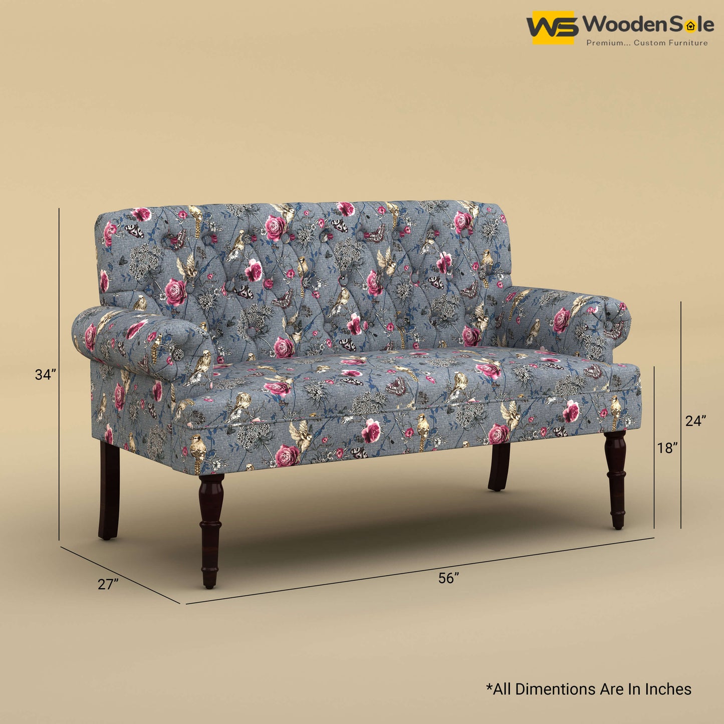 Chetas Love Chair (Cotton, Floral Printed)