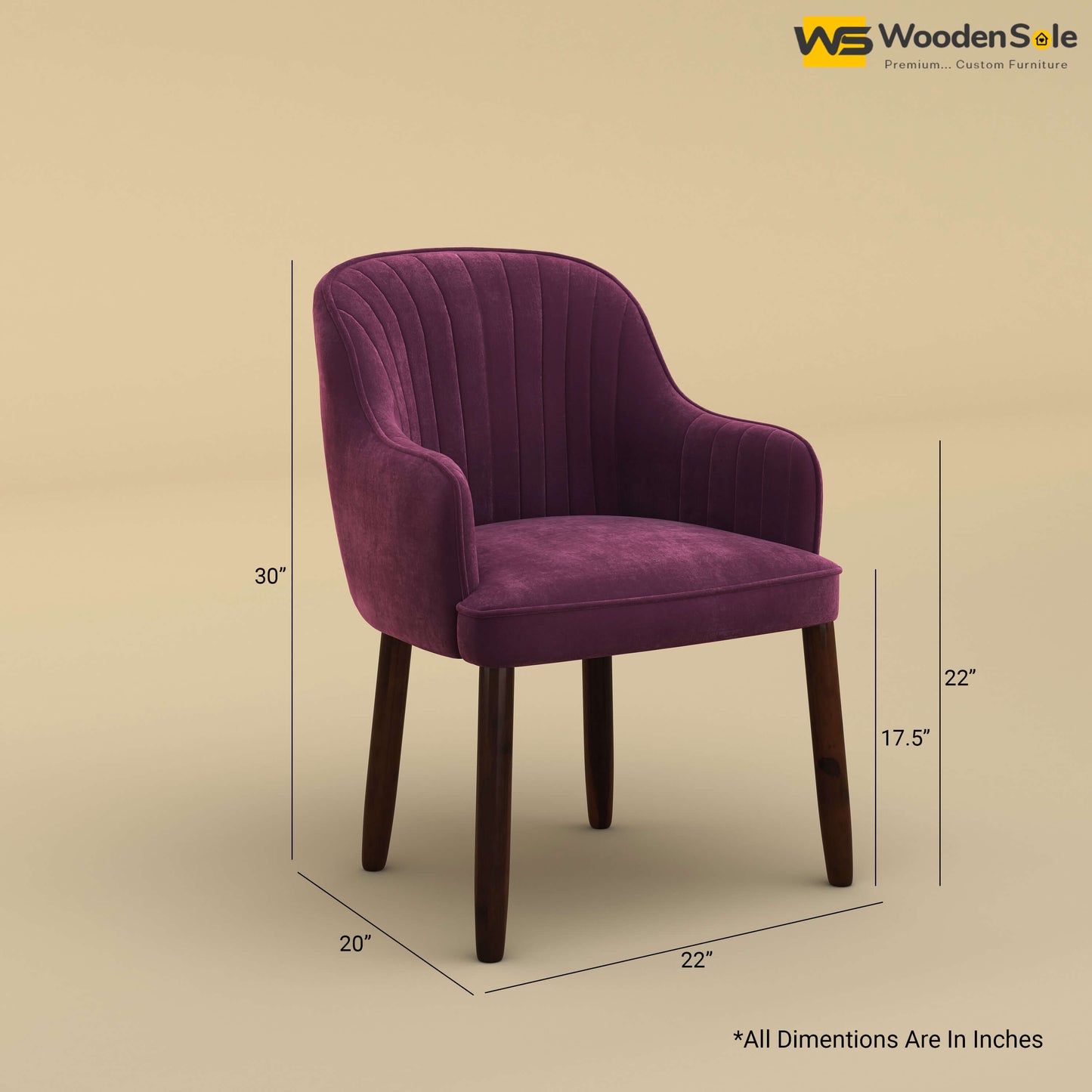 Madrid Dining Chair (Velvet, Dark Purple)