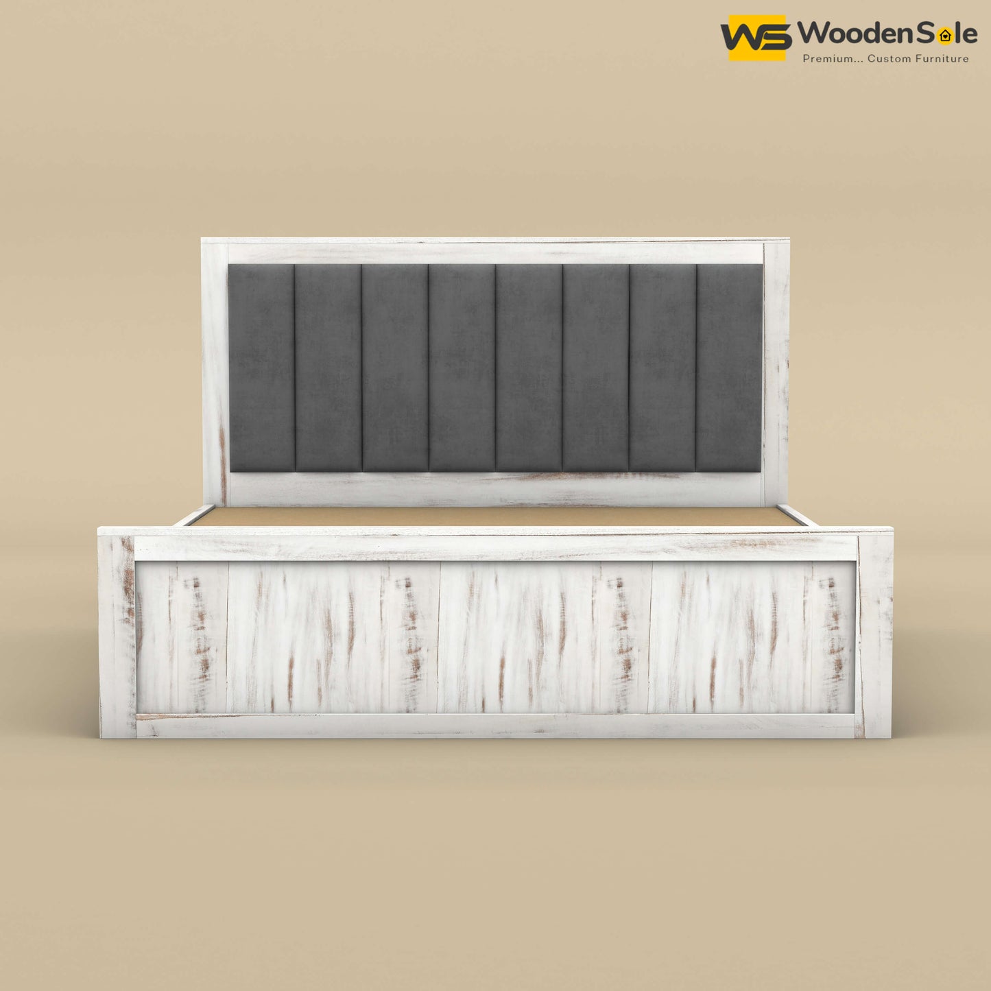 Hamza Hydraulic Storage Bed (King Size, Distress Finish)