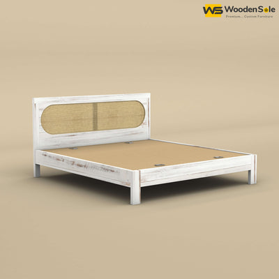 Wooden Sole Caning Bed (King Size, Distress Finish)