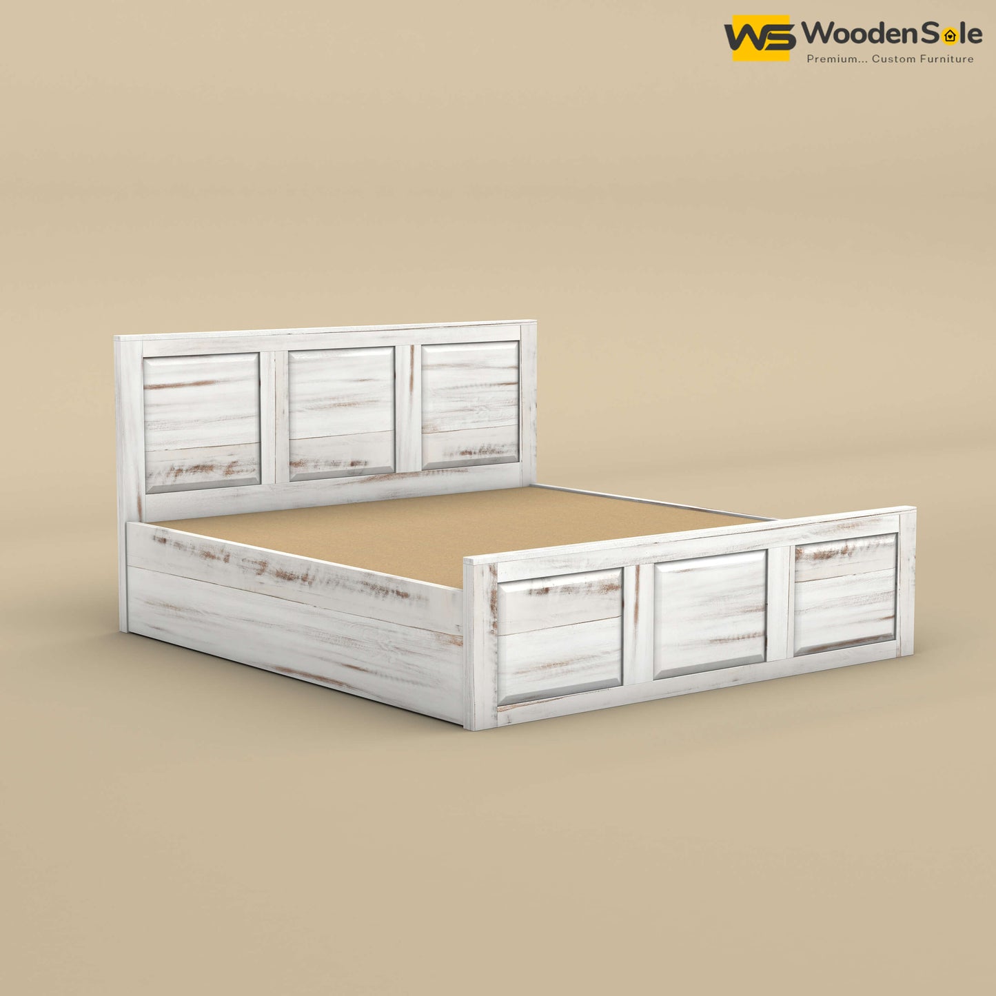 Big Diamond Hydraulic Storage Bed (King Size, Distress Finish)