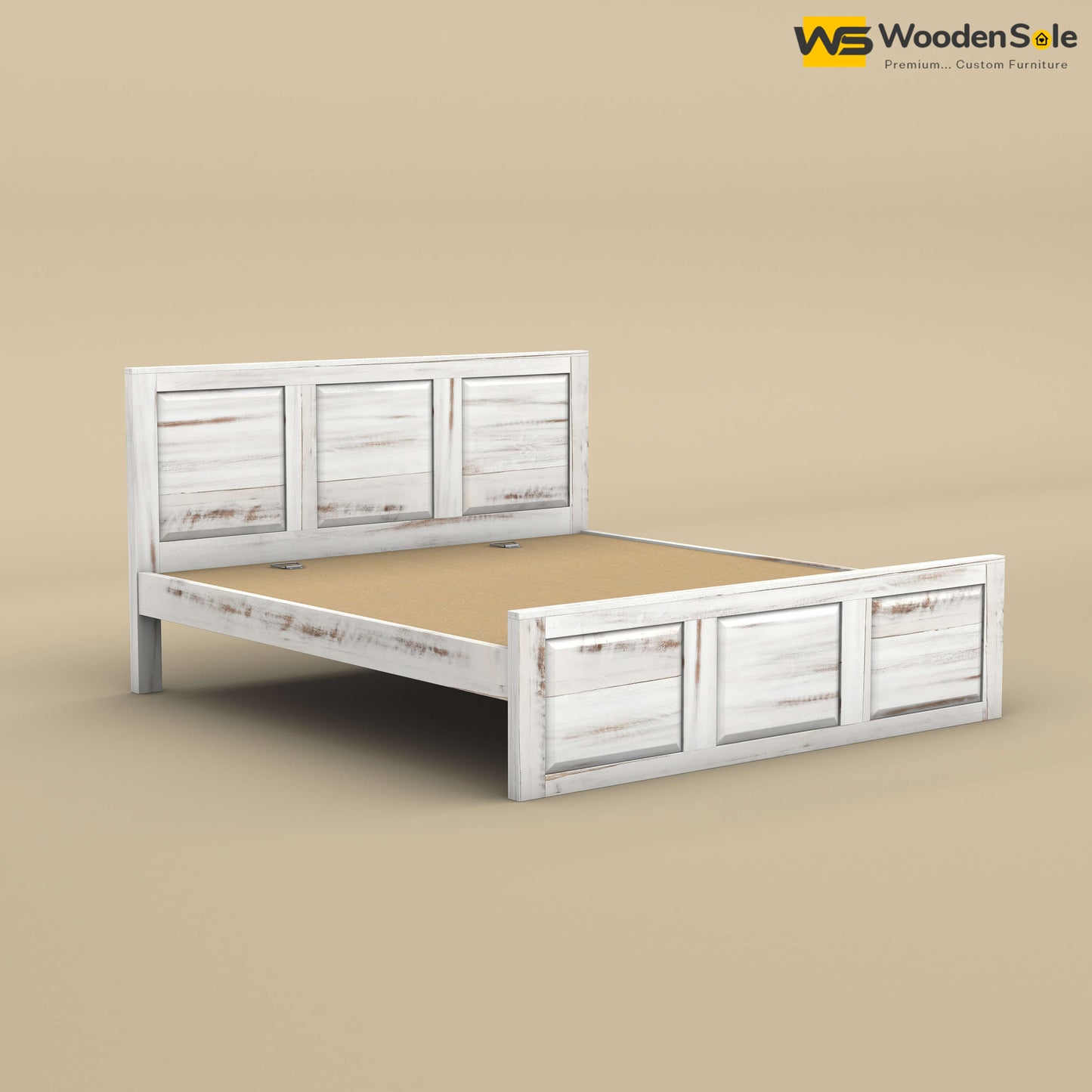 Big Diamond Without Storage Bed (King Size, Distress Finish)