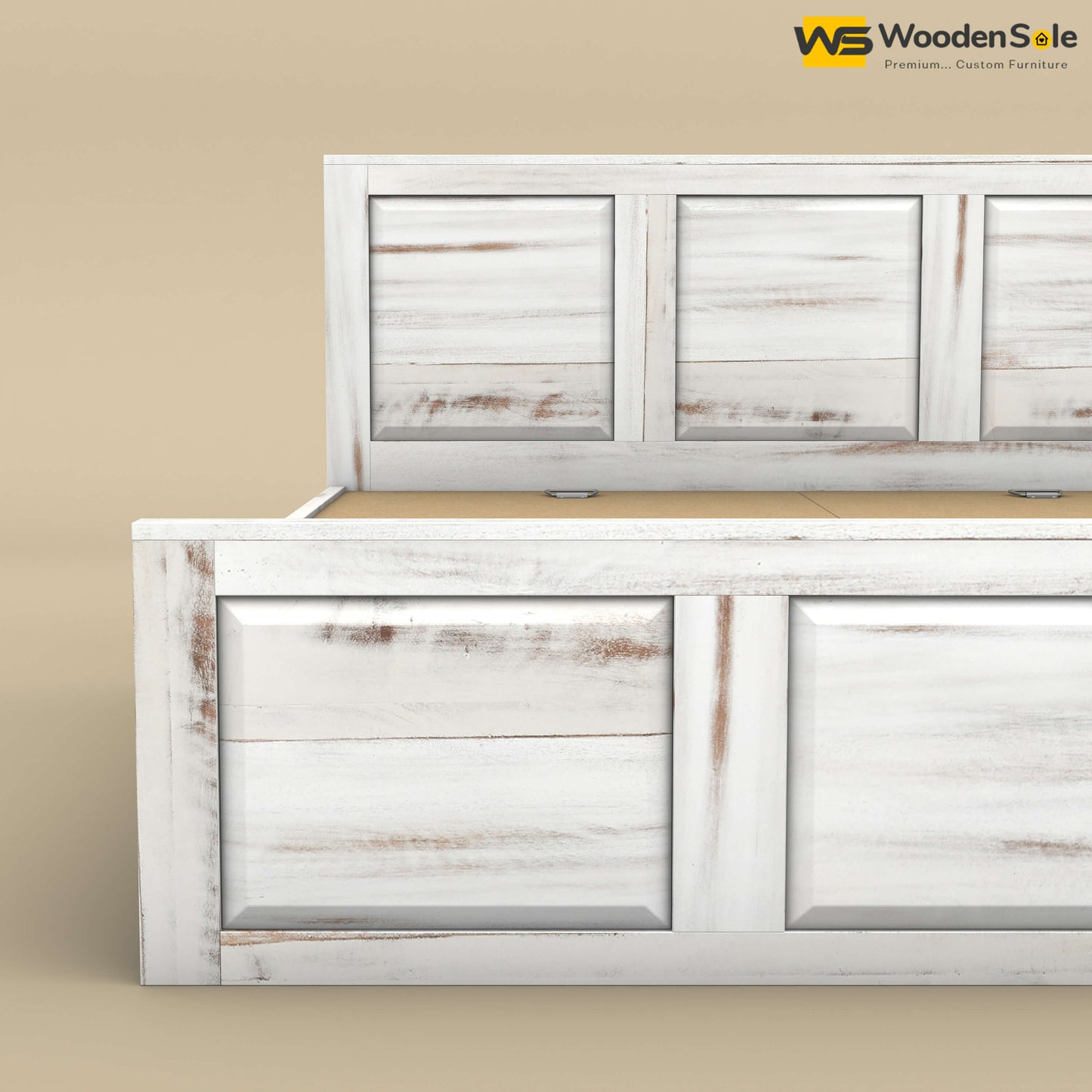 Big Diamond Without Storage Bed (King Size, Distress Finish)