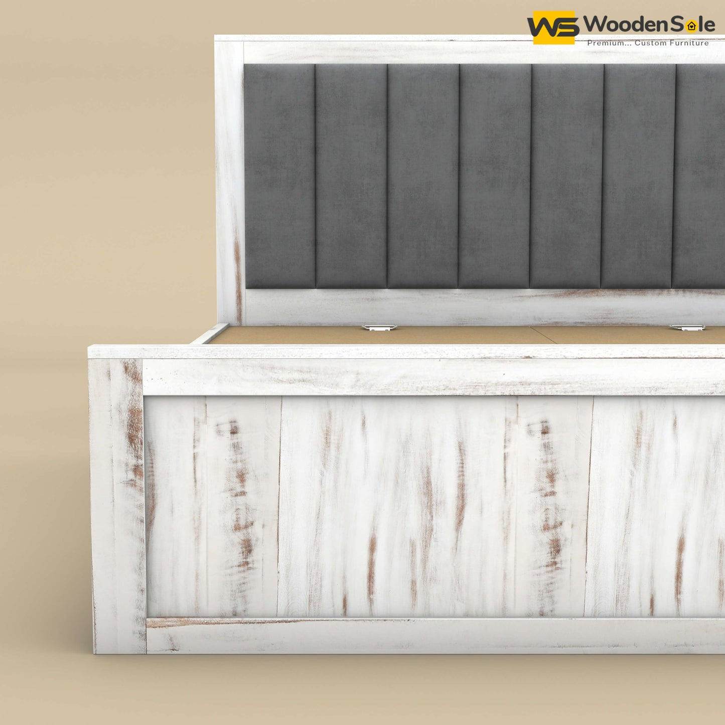 Hamza Drawer Storage Bed (King Size, Distress Finish)