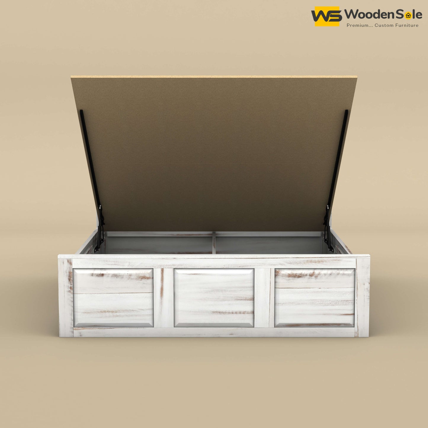 Big Diamond Hydraulic Storage Bed (King Size, Distress Finish)