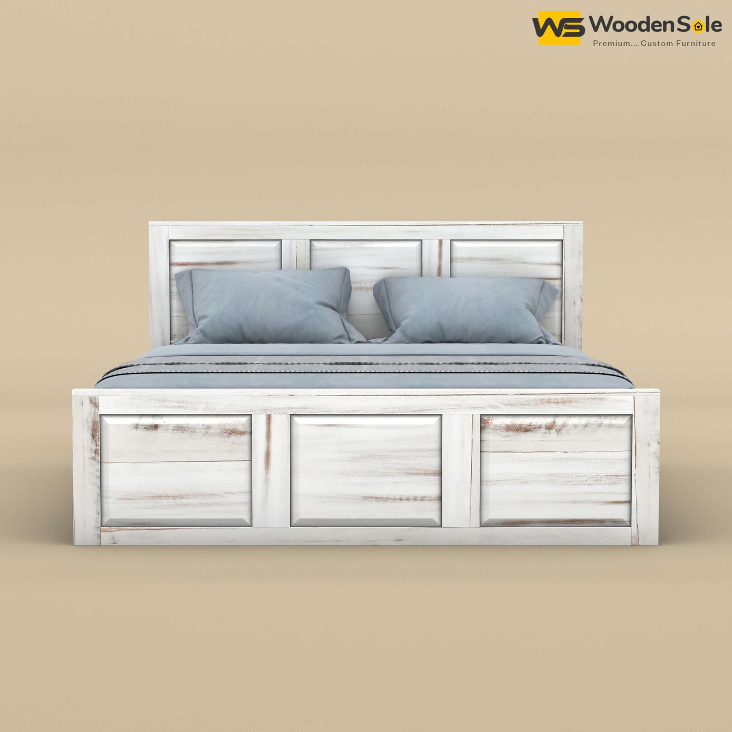 Big Diamond Without Storage Bed (King Size, Distress Finish)