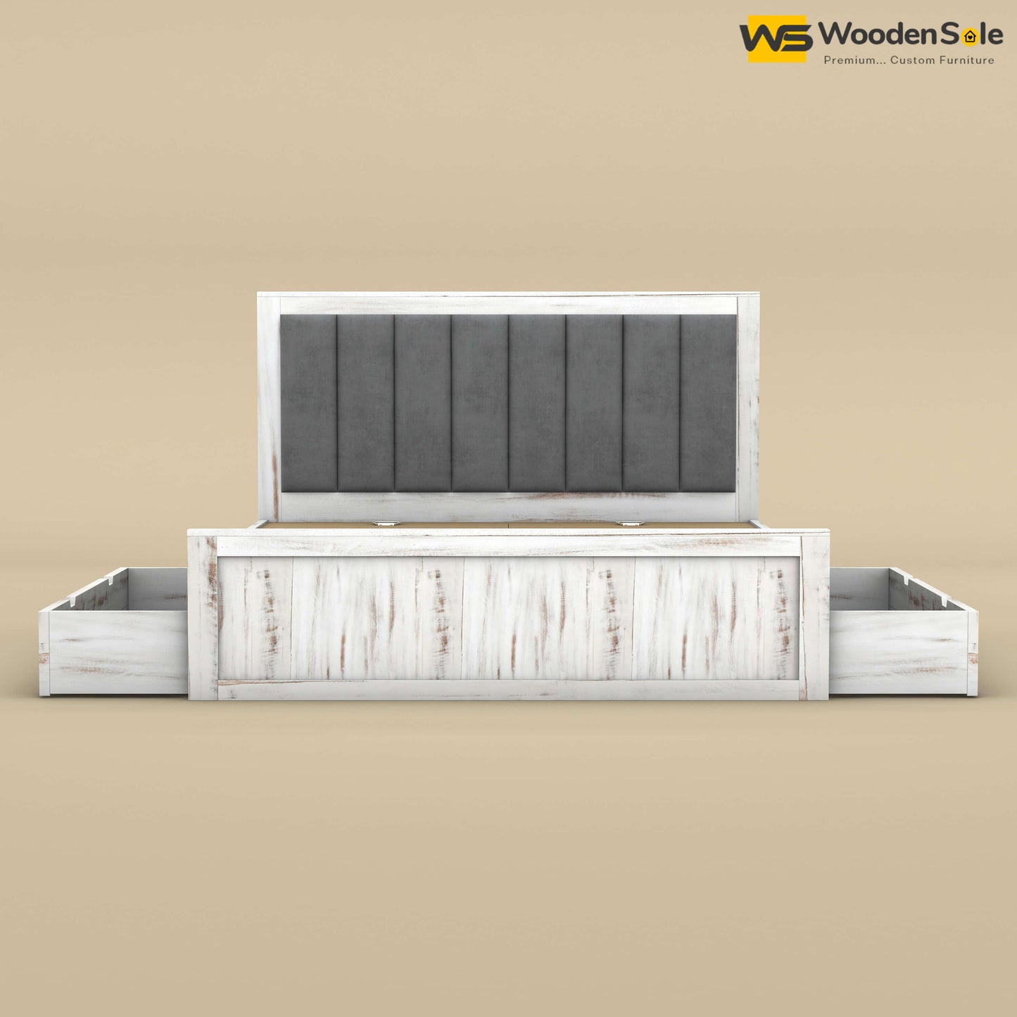 Hamza Drawer Storage Bed (King Size, Distress Finish)