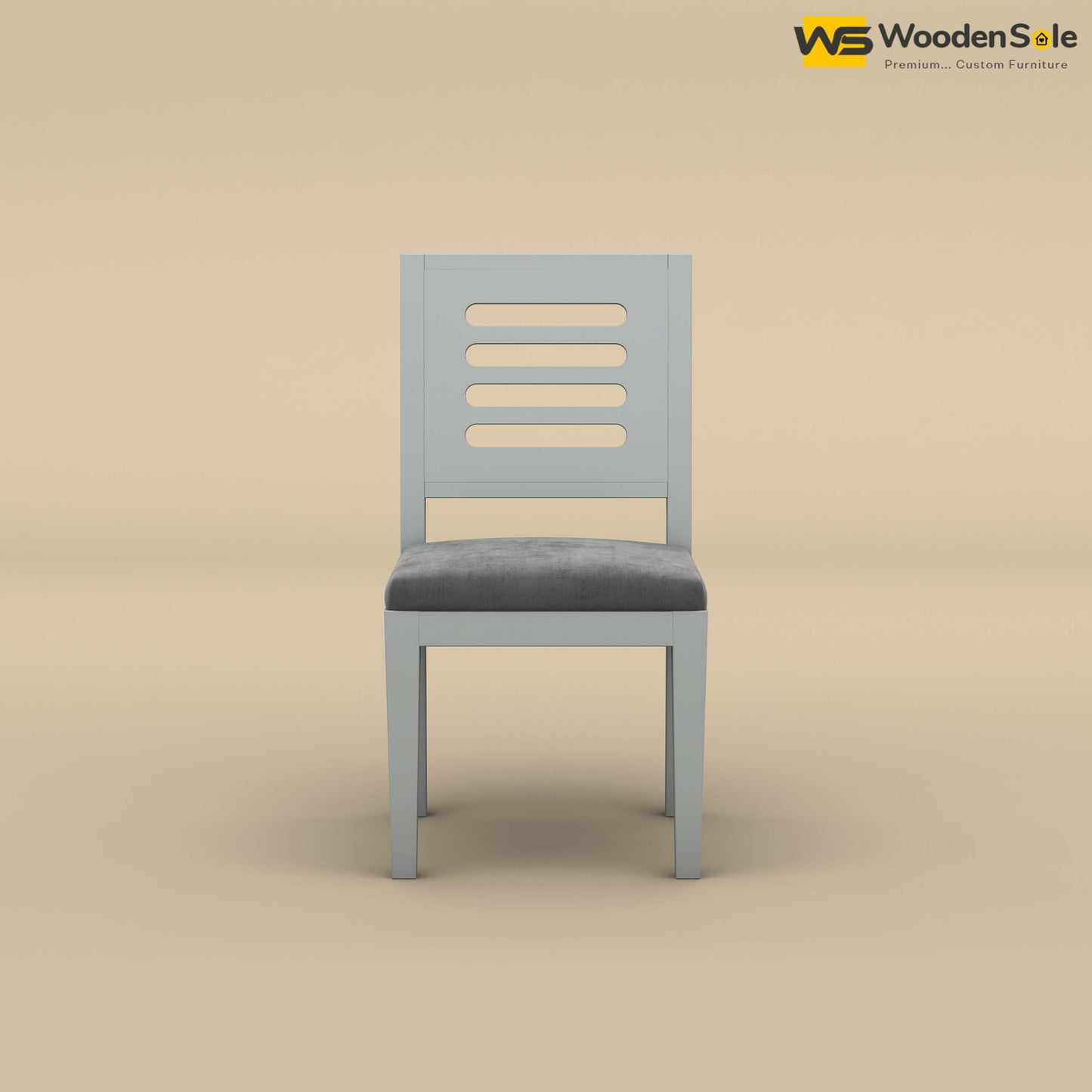Sheesham Wood Dining Chair with Cushion (Gray Finish)