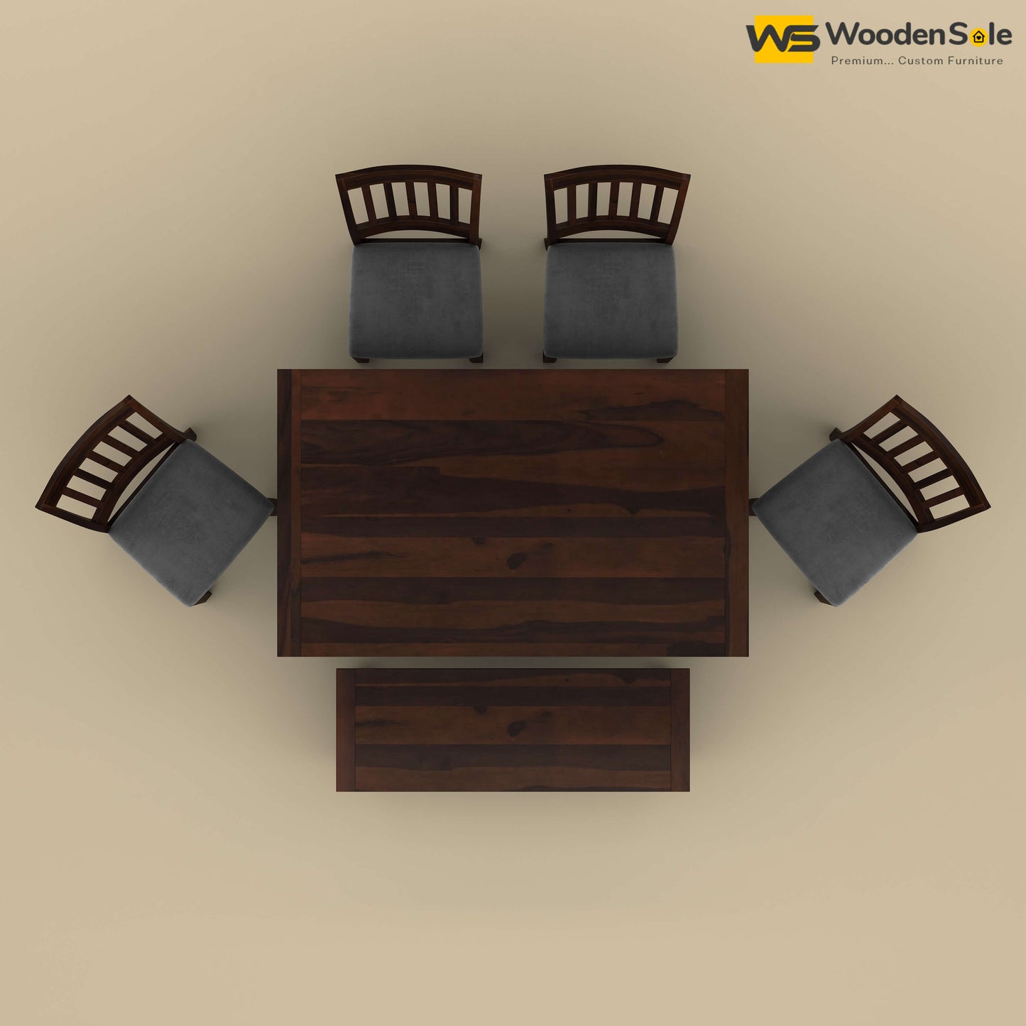 Martha 6 Seater Dining Table Set with Bench (Walnut Finish)Martha 6 Seater Dining Table Set with Bench (Walnut Finish)