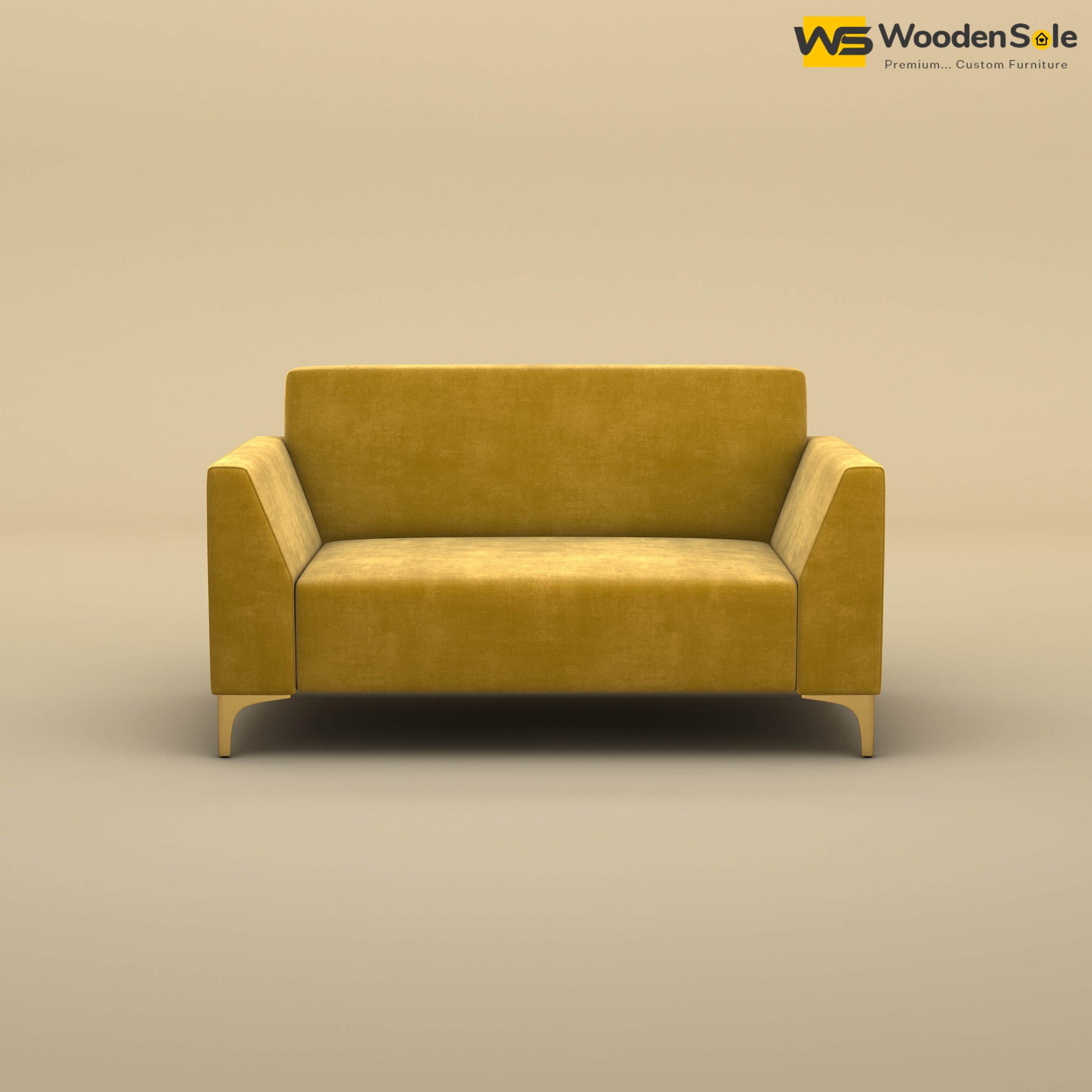 Nayobi 2 Seater Sofa (Velvet, Mustard Yellow)
