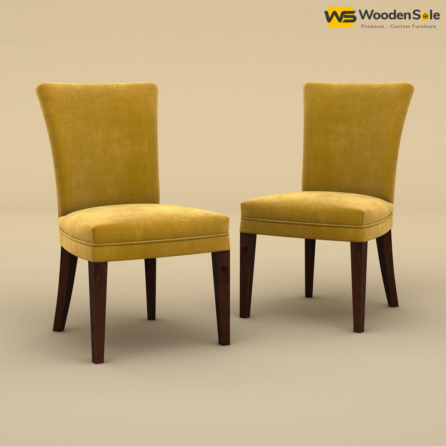 Bently Dining Chairs - Set of 2 (Velvet, Mustard Yellow)