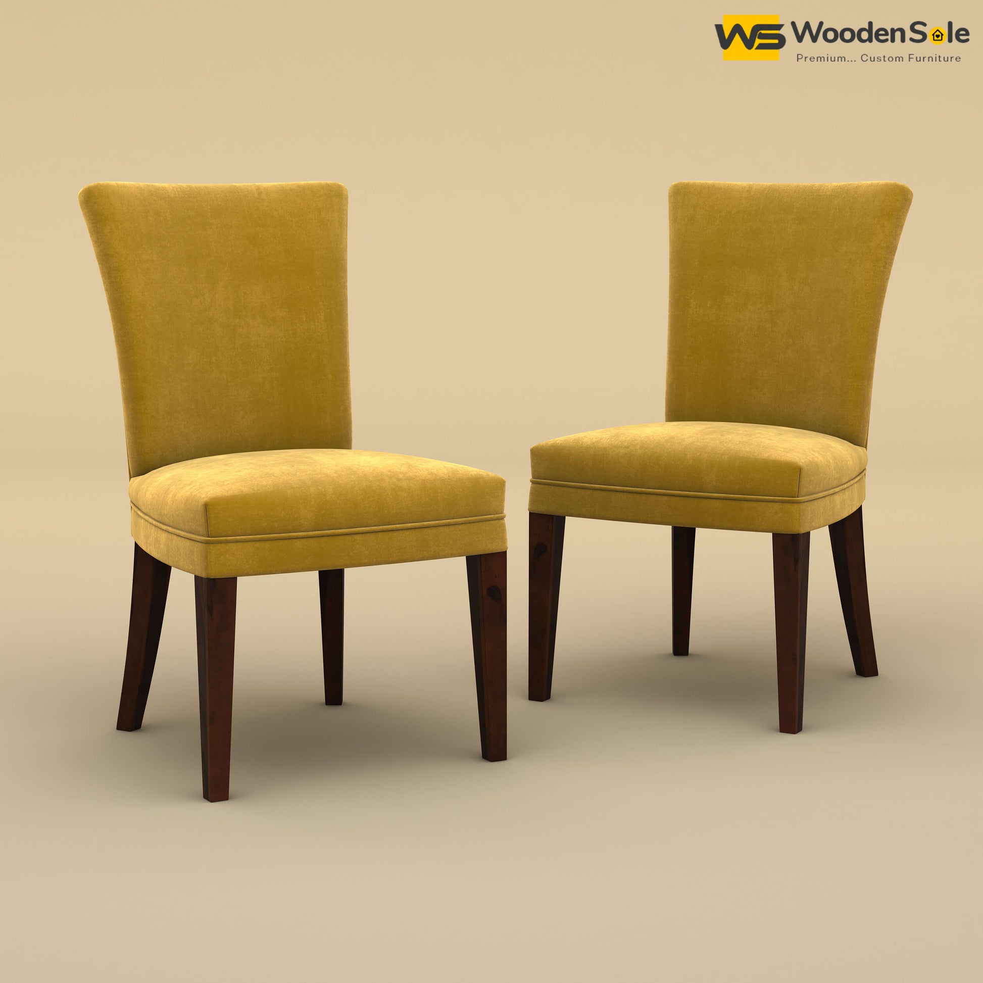Bently Dining Chairs - Set of 2 (Velvet, Mustard Yellow)