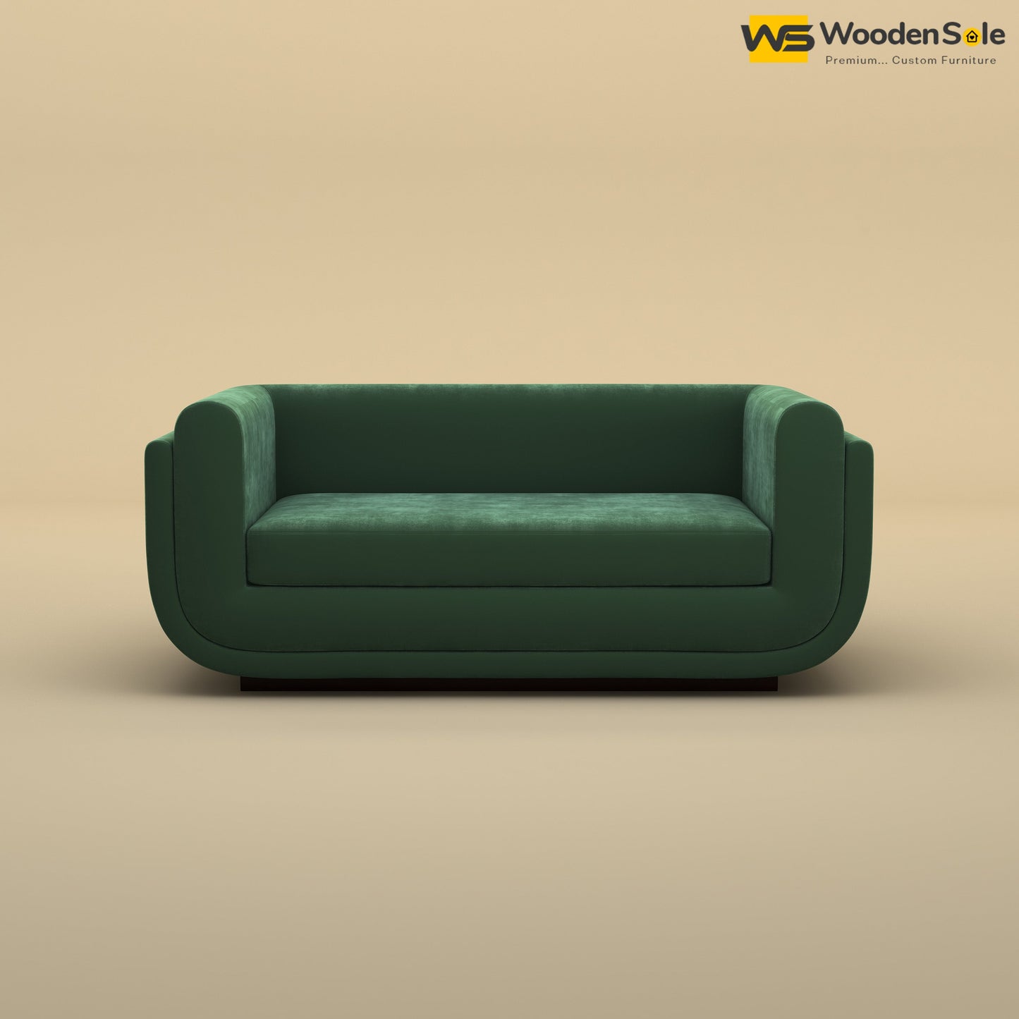 Vedant Two Seater Sofa (Velvet, Forest Green)