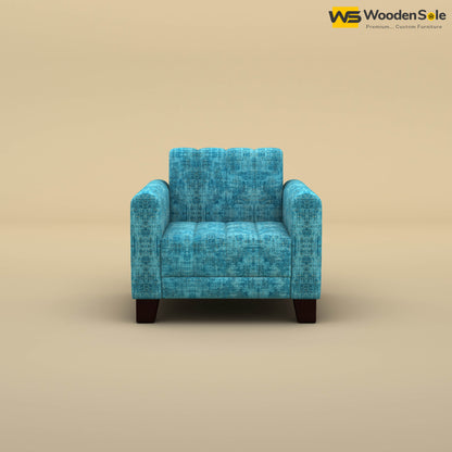 Furo 1 Seater Fabric Sofa (Cotton, Teal Blue)