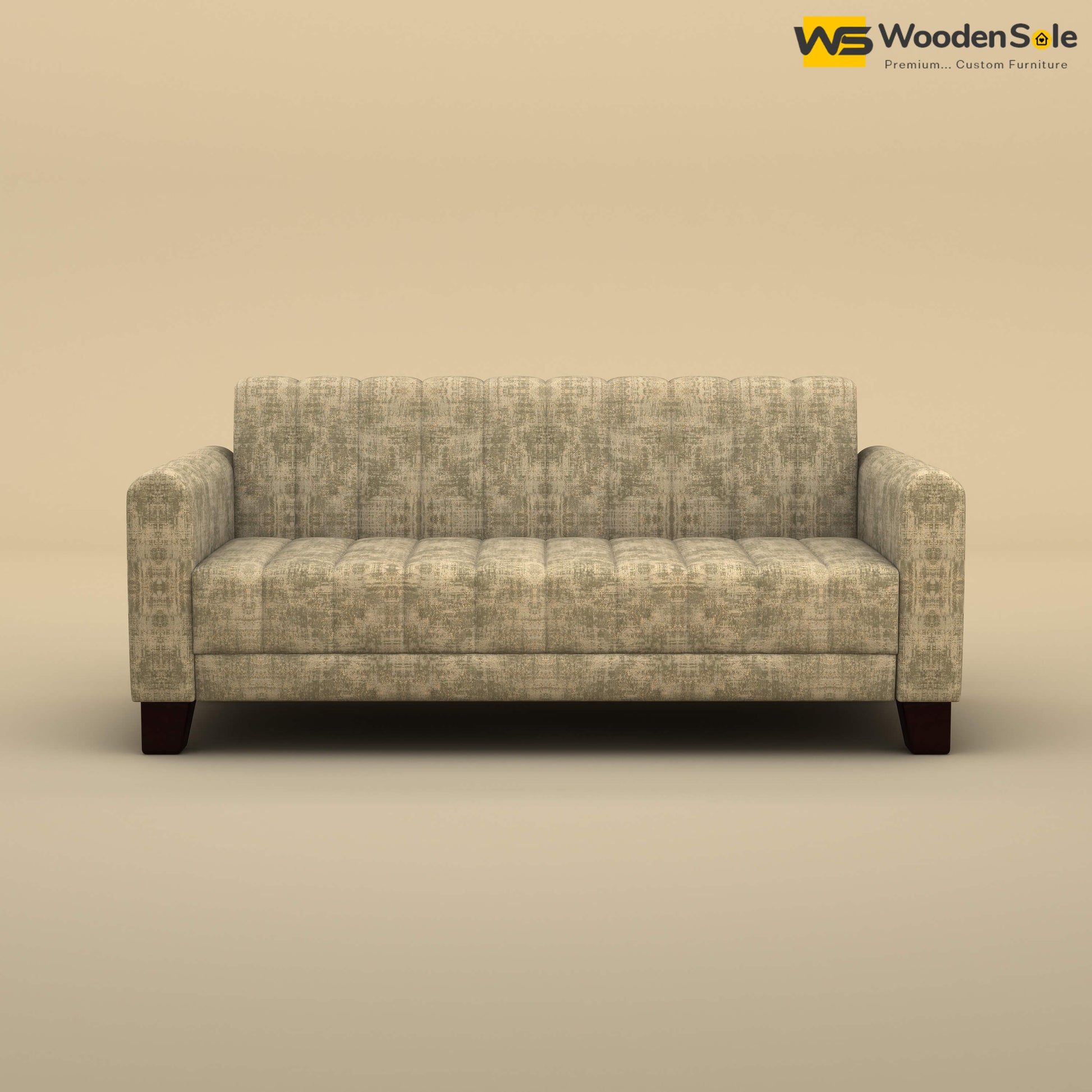 Furo 3 Seater Fabric Sofa (Cotton, Patchy Cream)