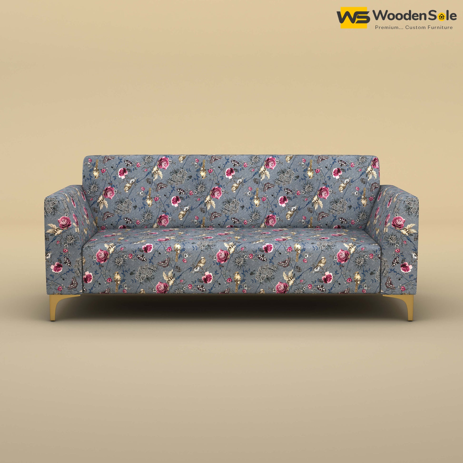 Nayobi 3 Seater Sofa (Cotton, Floral Printed)