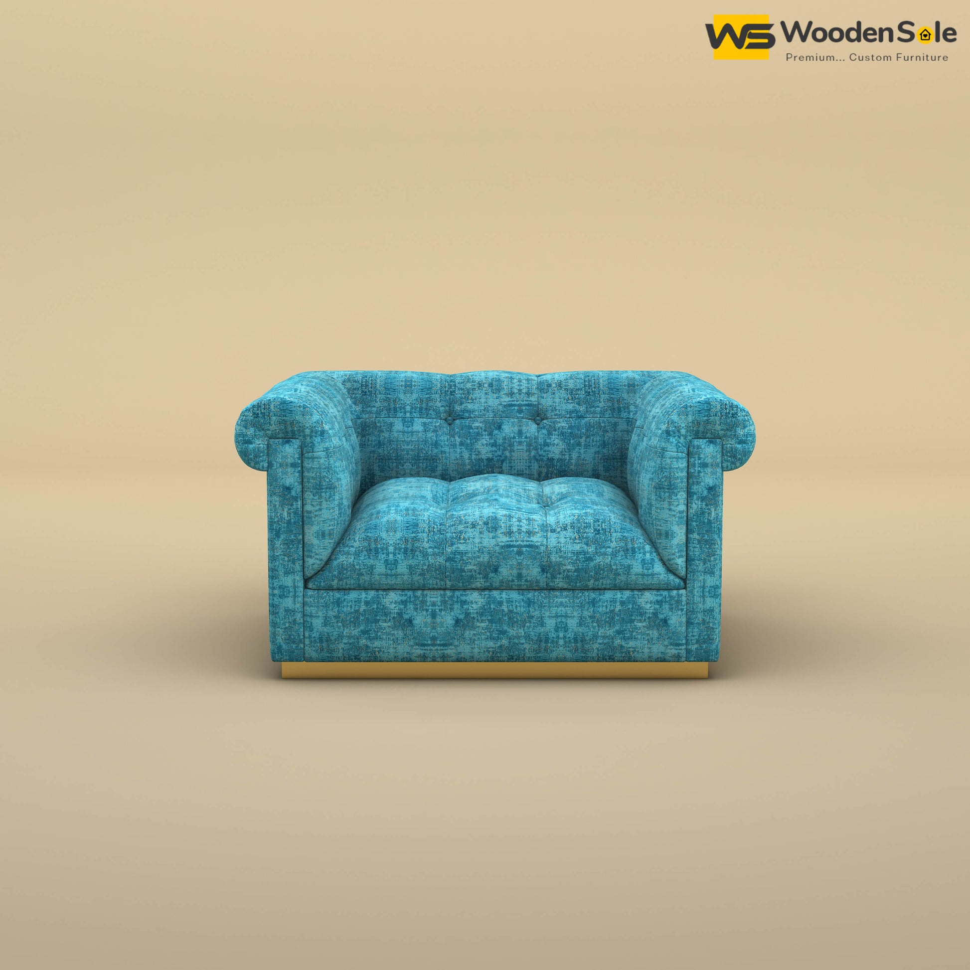 Morrison 1 Seater Fabric Sofa (Cotton, Teal Blue)