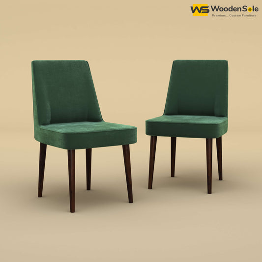 Hardik Dining Chairs - Set of 2 (Velvet, Forest Green)