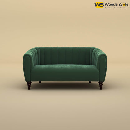 Amaya Two Seater Fabric Sofa (Velvet, Forest Green)