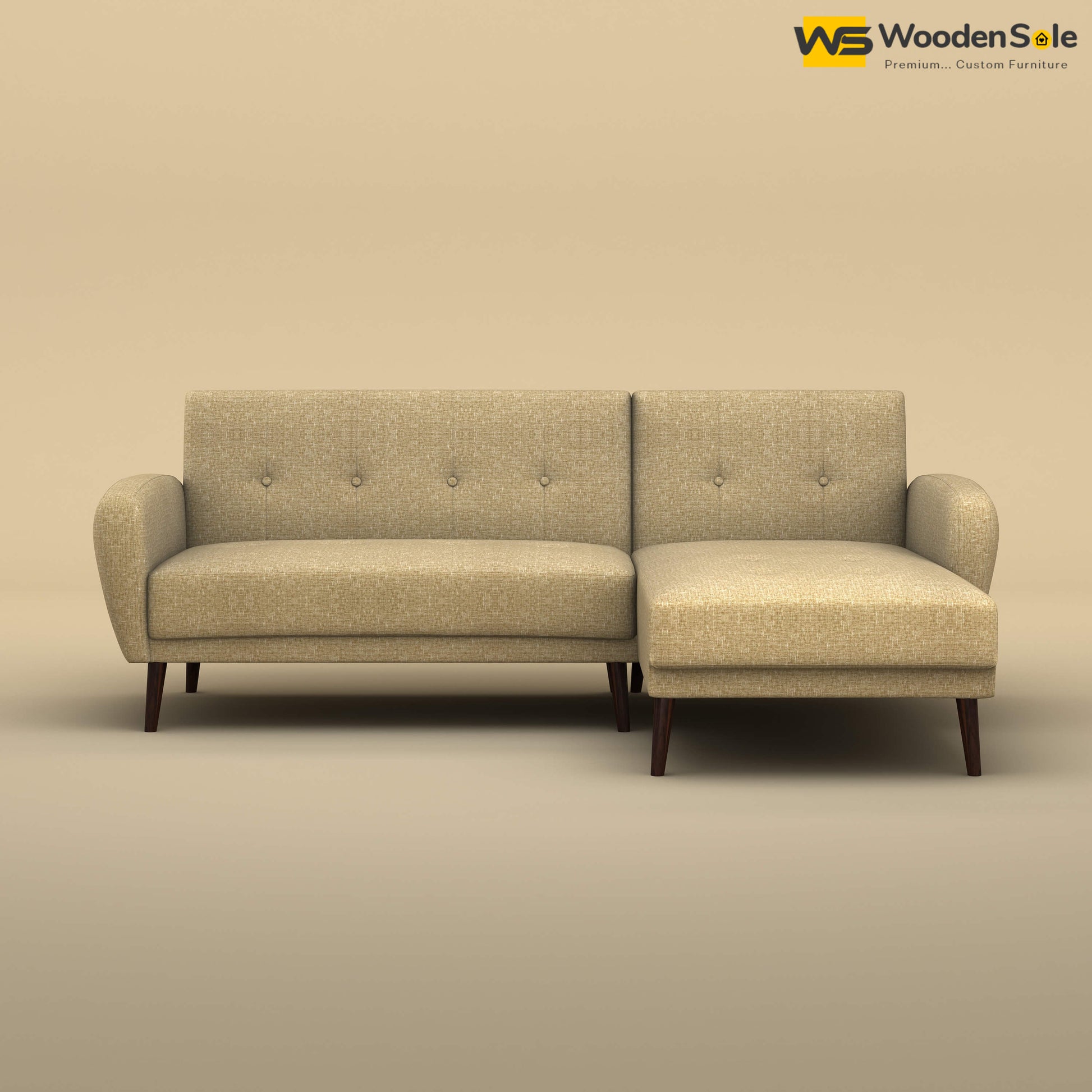 Daisy L Shape Sofa (Cotton, Faux Cream)