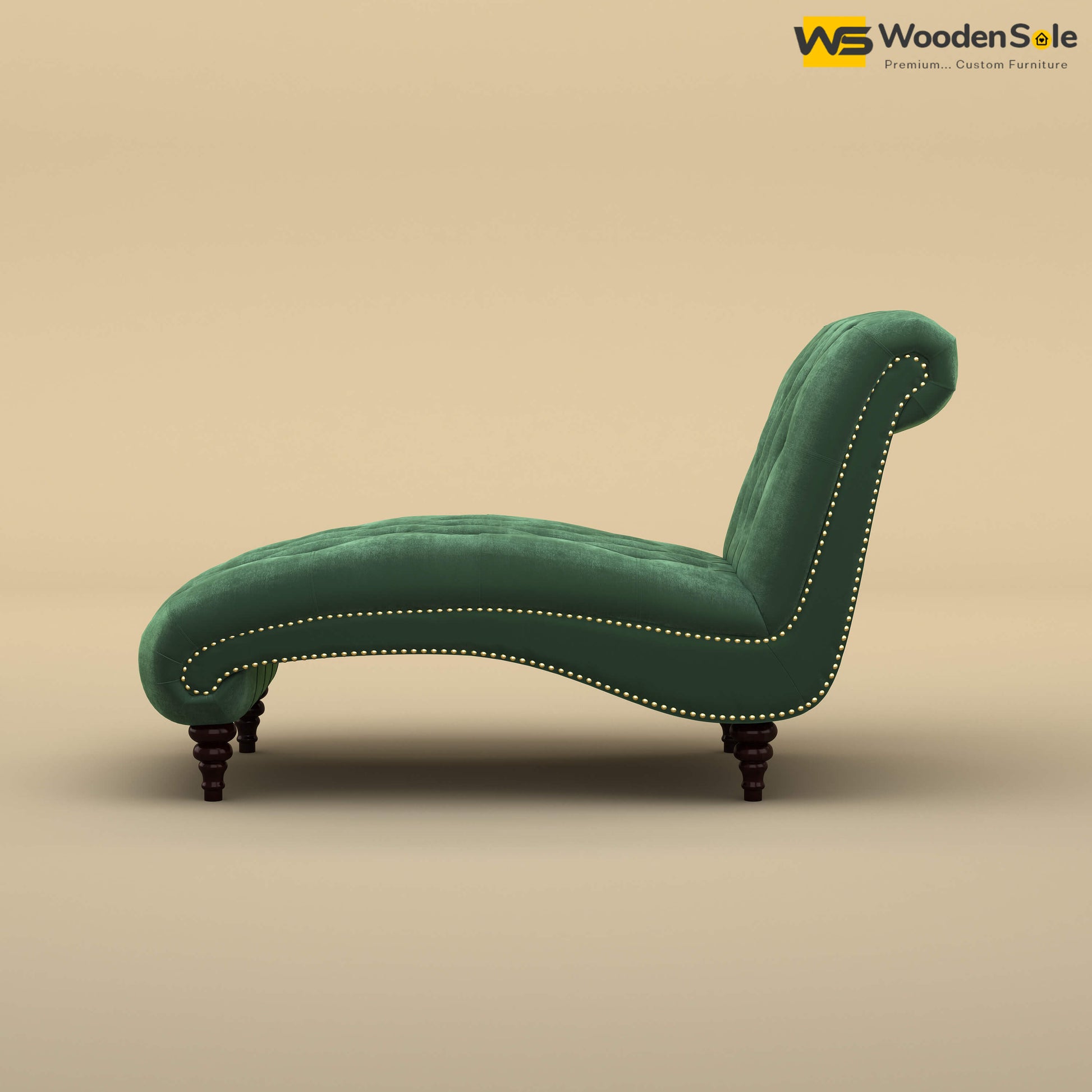 Toronto Chaise Lounge (Velvet, Forest Green)