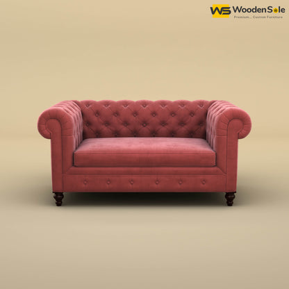 Maharaja Fabric 2 Seater Sofa (Velvet, Pink)