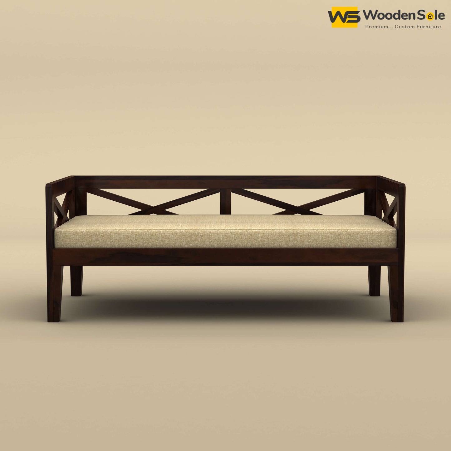Edward Diwan Bed With Mattress (Walnut Finish)