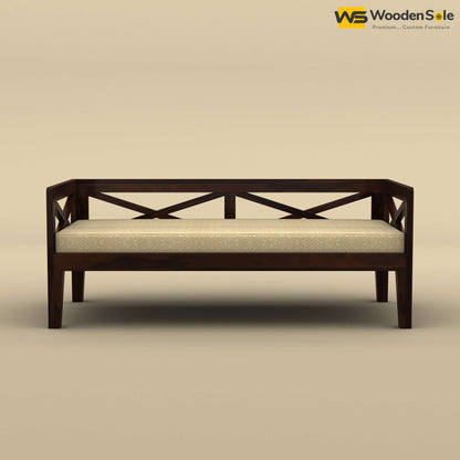 Edward Diwan Bed With Mattress (Walnut Finish)