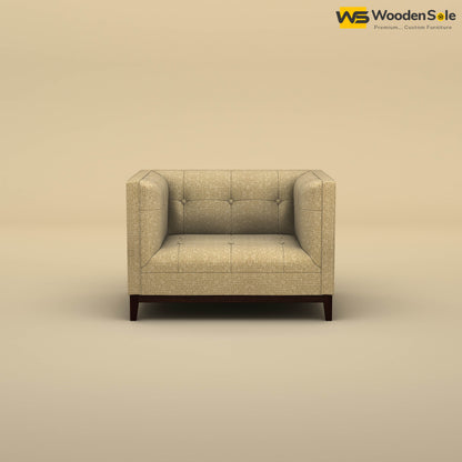 Loren One Seater Fabric Sofa (Cotton, Faux Cream)