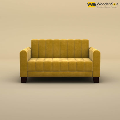 Furo 2 Seater Fabric Sofa (Velvet, Mustard Yellow)
