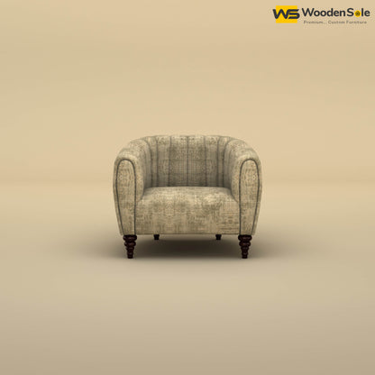 Amaya Single Seater Fabric Sofa (Cotton, Patchy Cream)