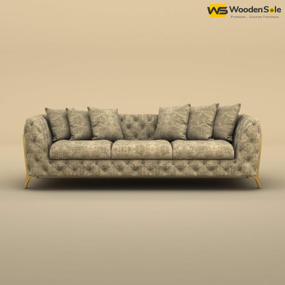 Adhira 3 Seater Premium Sofa (Cotton, Patchy Cream)