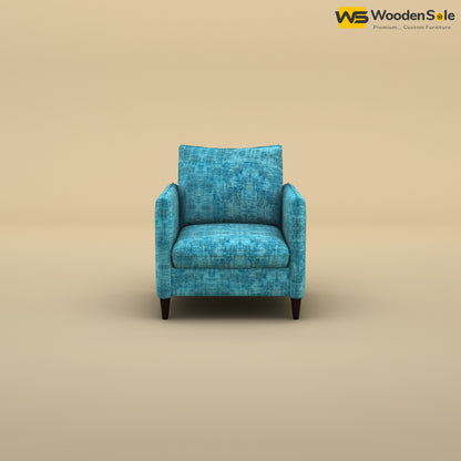 Citron 1 Seater Fabric Sofa (Cotton, Teal Blue)