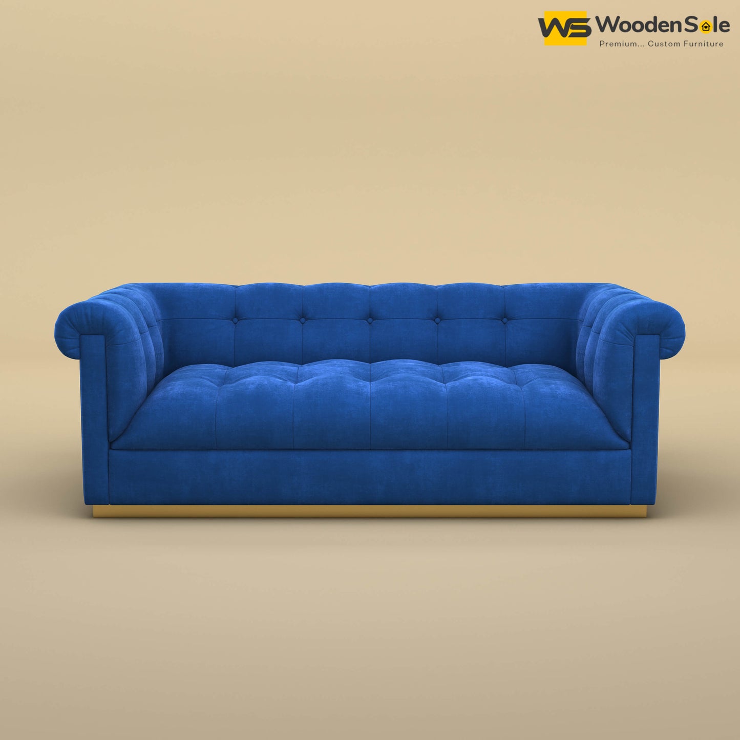 Morrison 3 Seater Fabric Sofa (Velvet, Royal Blue)