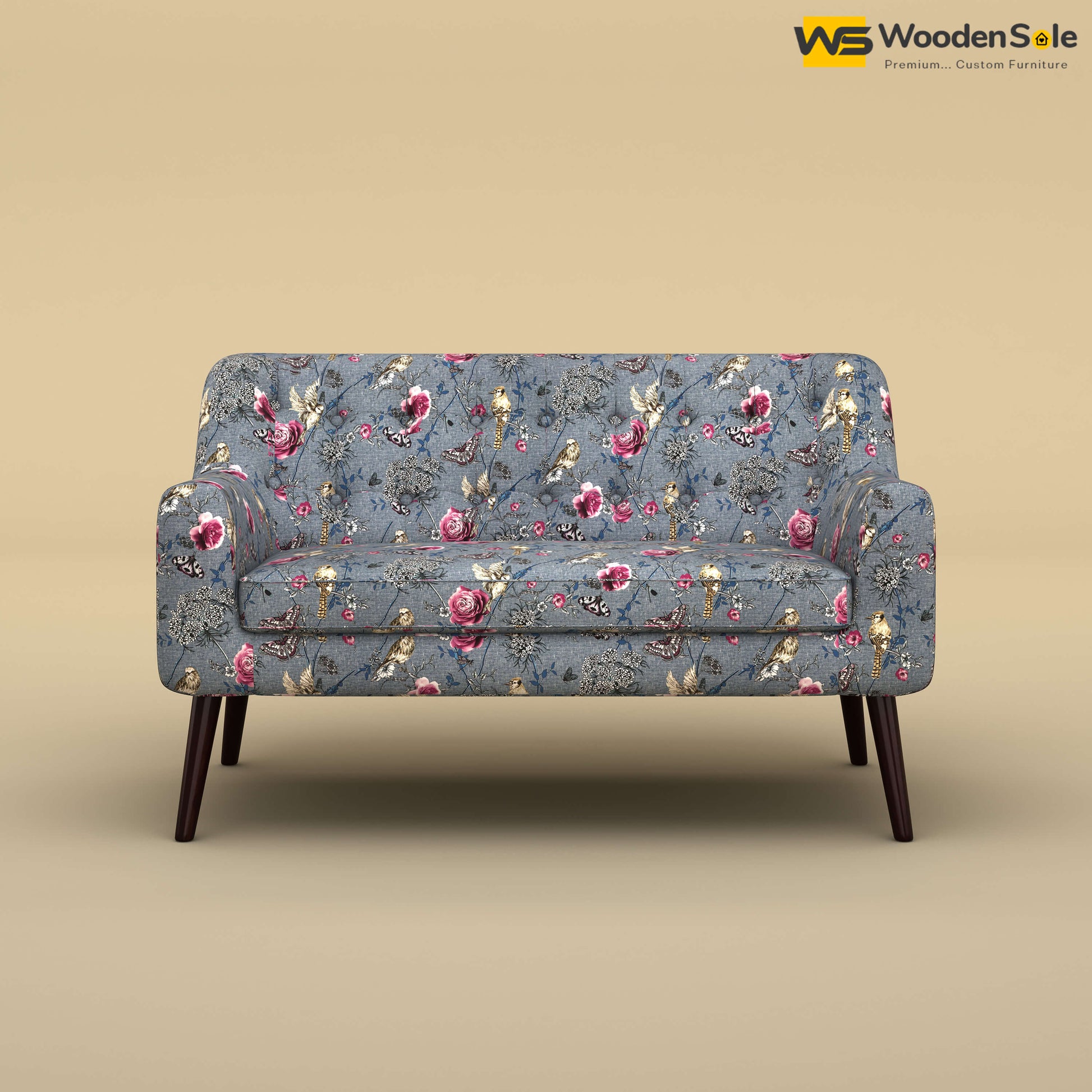Viraj Loveseat Sofa (Cotton, Floral Printed)