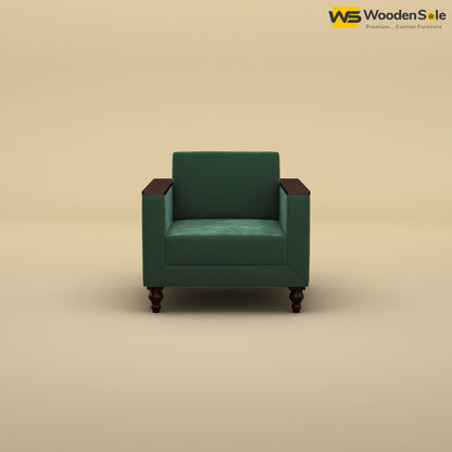 Tivoli 1 Seater Fabric Sofa (Velvet, Forest Green)