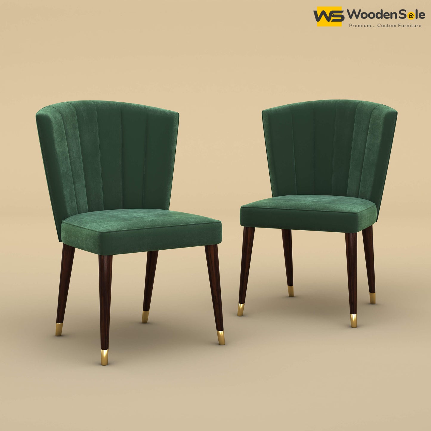Julia Dining Chairs - Set of 2 (Velvet, Forest Green)