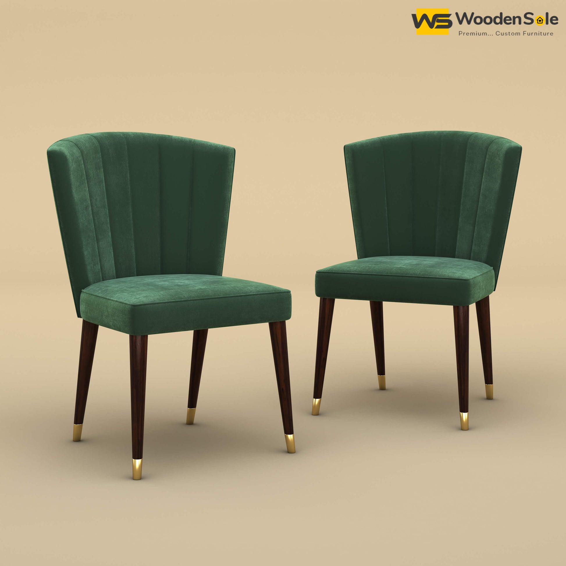Julia Dining Chairs - Set of 2 (Velvet, Forest Green)