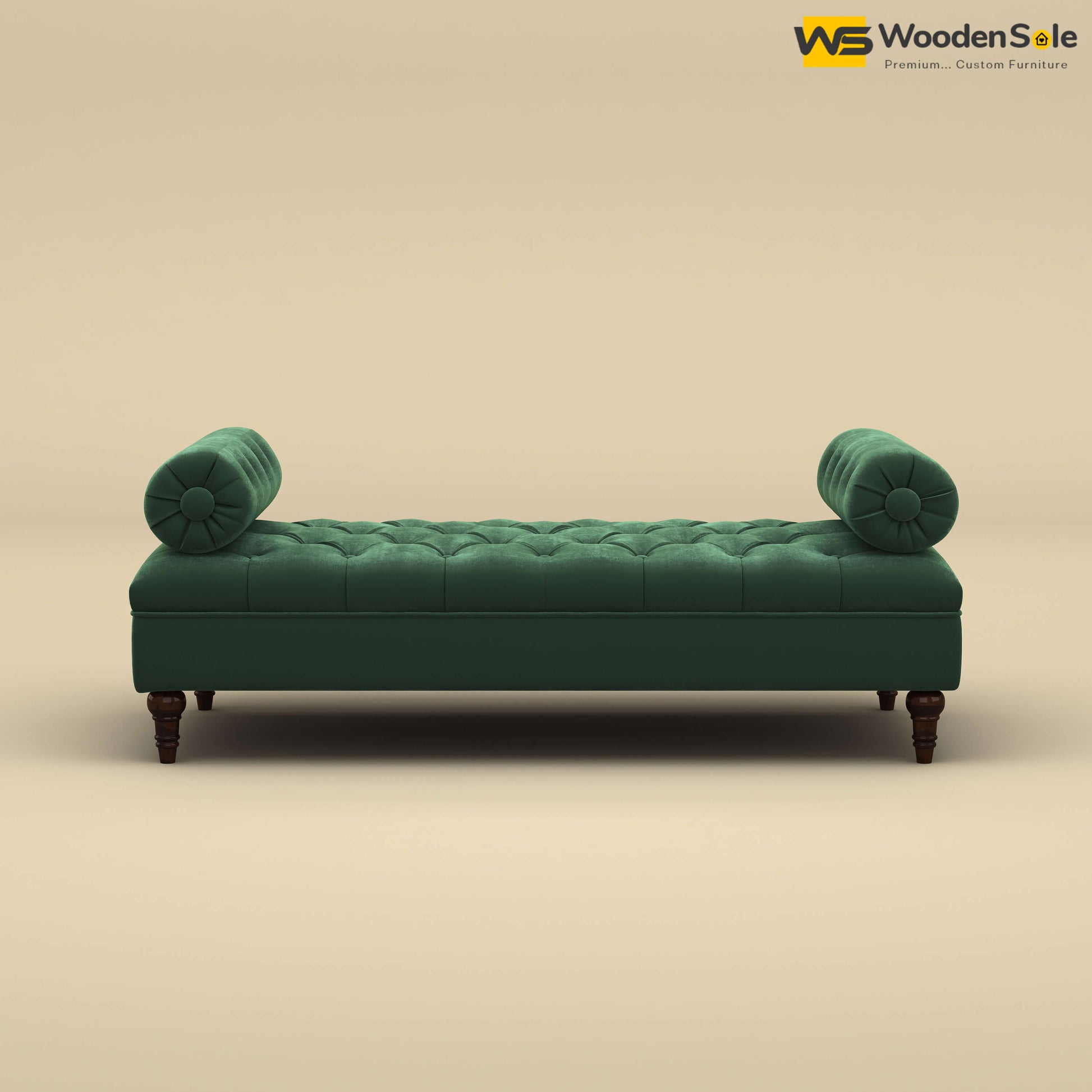Andre Fabric Lounge Diwan Settee (Velvet, Forest Green)