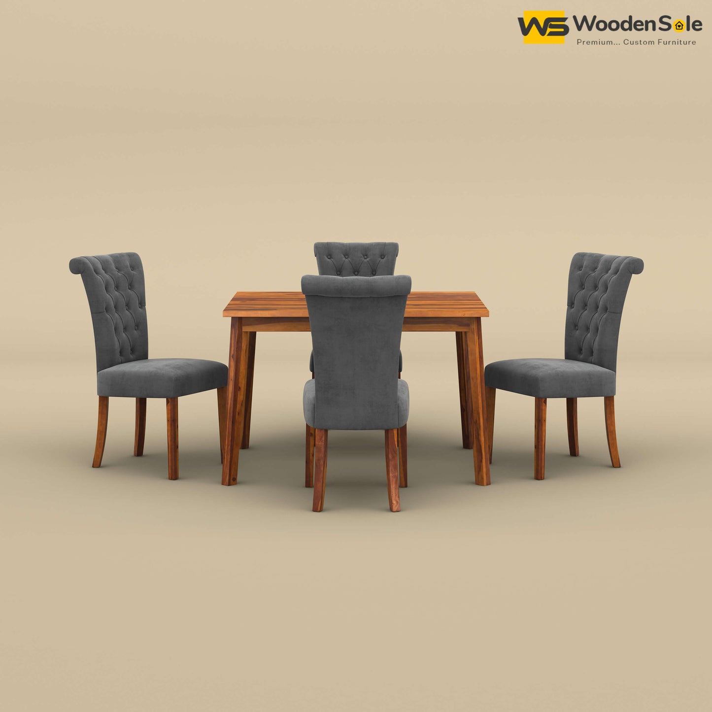 Kia 4 Seater Dining Set (Honey Finish)