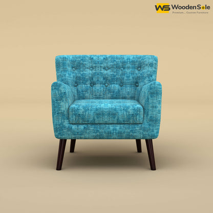 Figo Tufted Lounge Chair (Cotton, Teal Blue)